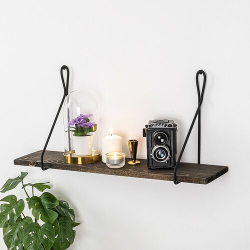 Polička Amaryllis Black and Dark Walnut