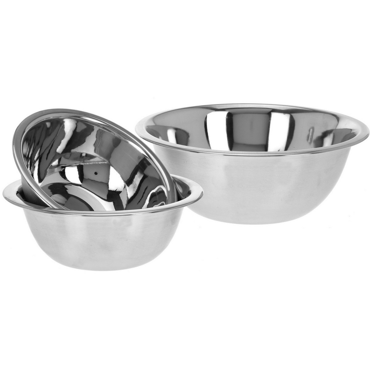 Sada nerezových šľahacích mís, 3 ks