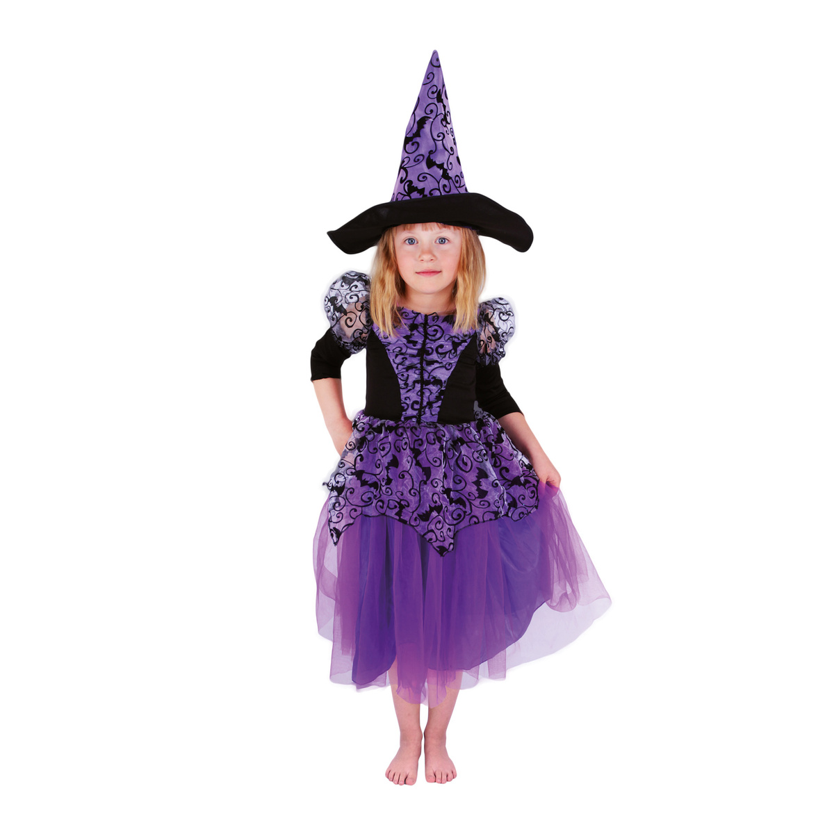 Fotografie Rappa Dětský kostým Čarodějnice, fialová