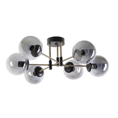 Lampa wisząca Dolunay 6 Li Siyah Füme Camli Avize,czarna