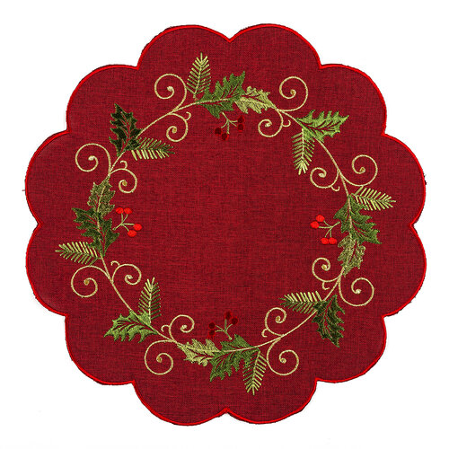 Vianočný obrus Cezmína červená, pr. 35 cm
