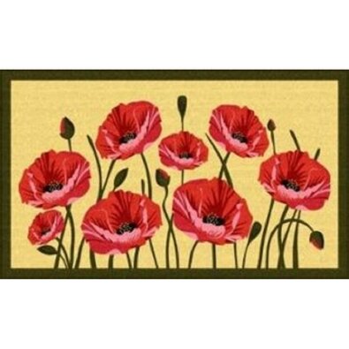 Кокосовий килимок для дверей Вовчі маки, 40 х 60 см
