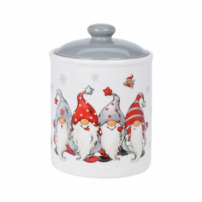 Keramická vianočná dóza Škriatkovia, 17 cm