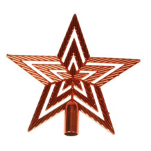 Szpic na choinkę gwiazda połysk, wys. 20 cm, czerwony