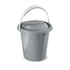 Plastikowe wiadro z pokrywką Pastel, 12 l, szary