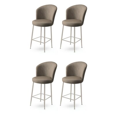Barstuhl-Set Fora Cappuccino and Chrome, 4 Stück