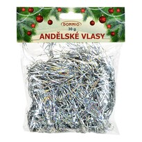 Vianočná dekorácia Anjelské vlasy 30 g, strieborná, laser efekt