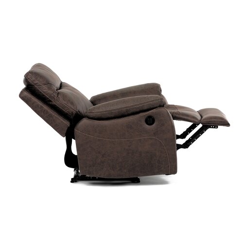 Elektrické kreslo s bezdrôtovým ovládaním, vintage, hnedá