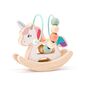 Holziges Einhorn mit Labyrinth schaukelnd