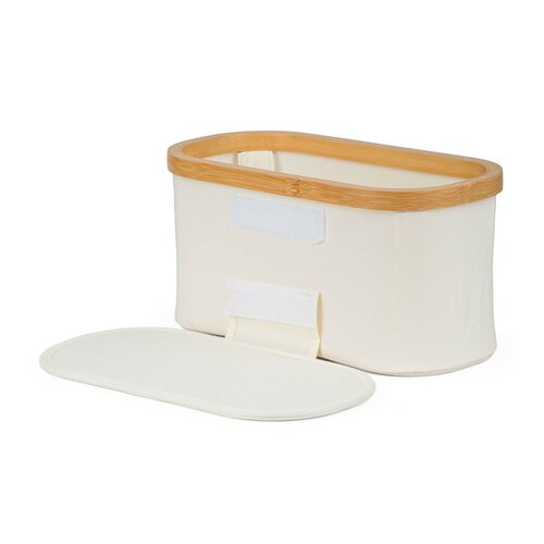 Úložný box G21 30 x 15 x 15 cm, bambusový s vekom, béžový