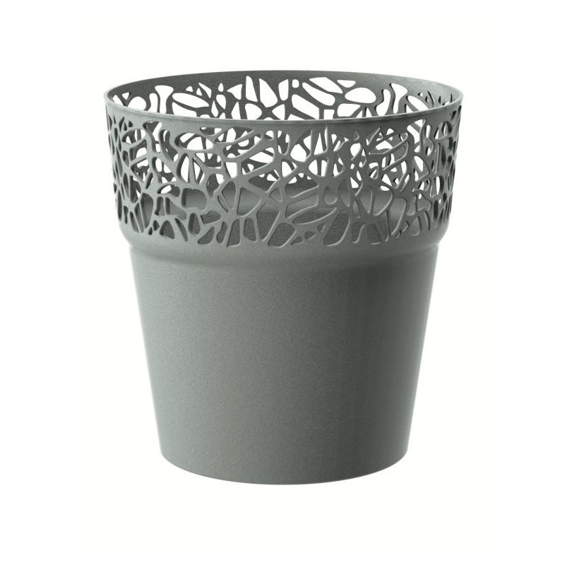 Prosperplast Obal na kvetináč Naturo sivá, pr. 14,5 cm
