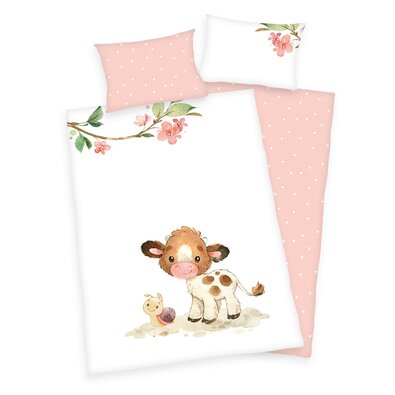 Herding Дитяча бавовняна постільна білизна в ліжечко Sweet calf, 40 x 60 см, 100 x 135 см
