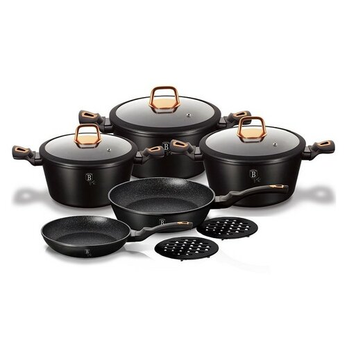 Berlinger Haus 10-teiliges Geschirrset Black Rose Collection