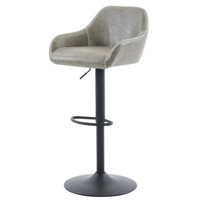 Scaun de bar din piele ecologică B-716 GREY3, gri