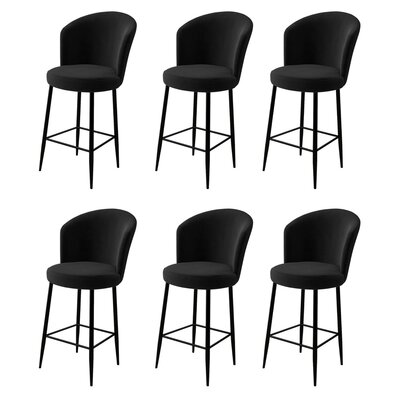 Barstuhl-Set Fora Black, 6 Stück