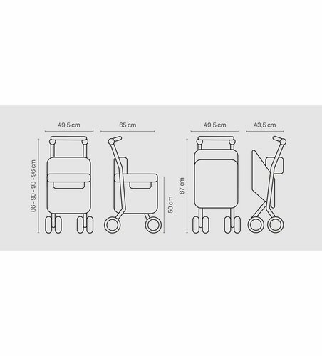 Cărucior de cumpărături Carlett Senior Comfort cu roți, 36 l, culoare rubin