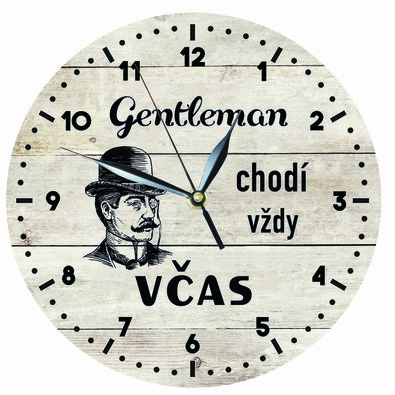 Bohemia Gifts Ceas din lemn - Gentleman, 24 cm