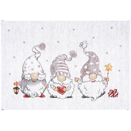 Vianočné prestieranie Škriatkovia béžová, 33 x 48 cm
