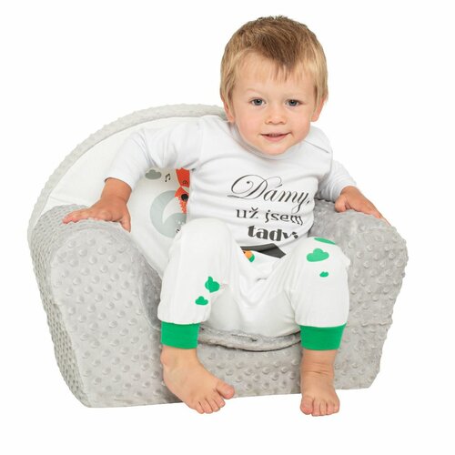 New Baby Kindersessel Minky Fuchs Grau, 42 x 53 cm