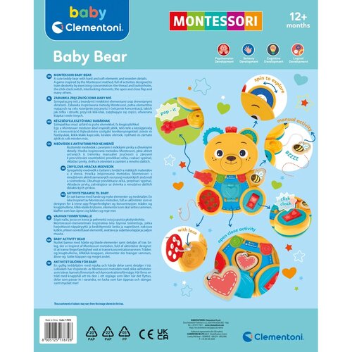 Clementoni Montessori Didactic Teddy Bear, 29 x 35x 5,5 cm