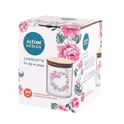 Altom Charlotta üvegdoboz 360 ml, rózsaszín
