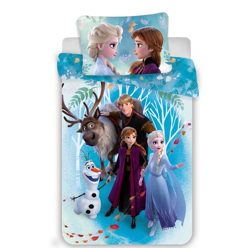 Jerry Fabrics Дитяча бавовняна постільна білизна Frozen family, 140 x 200 см, 70 x 90 см