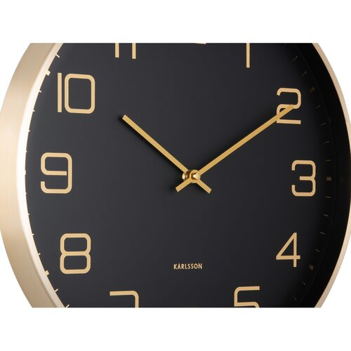 Karlsson 5973BK designové nástěnné hodiny černá, pr. 40 cm