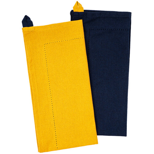 Geschirrtuch Heda dunkelblau / gelb, 50 x 70 cm, Set 2 St.