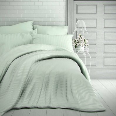 Satenaste rjuhe Stripe mint , 200 x 200 cm, 2 kosa70 x 90 cm