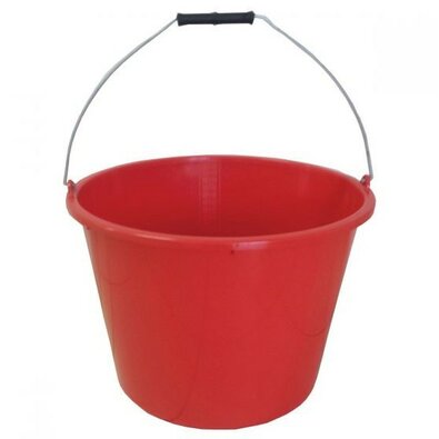 Műanyag vödör gyűrődéssel, 20 l, átmérő 38 xmagasság 28 cm , piros