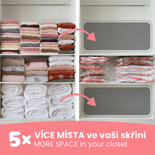 Compactor Set de saci de depozitare sub vidAspispace L 120 l, 80 x 100 cm, 6 buc.