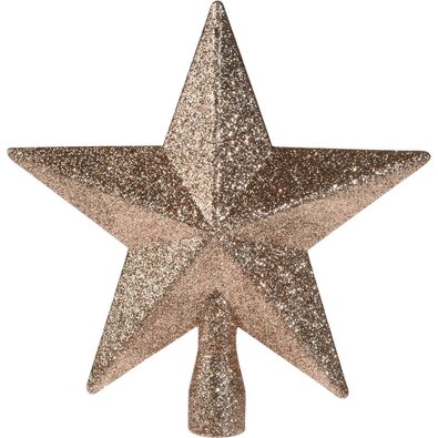 Glitter star karácsonyfacsücsrózsaszín, 19 x 19 x 5 cm
