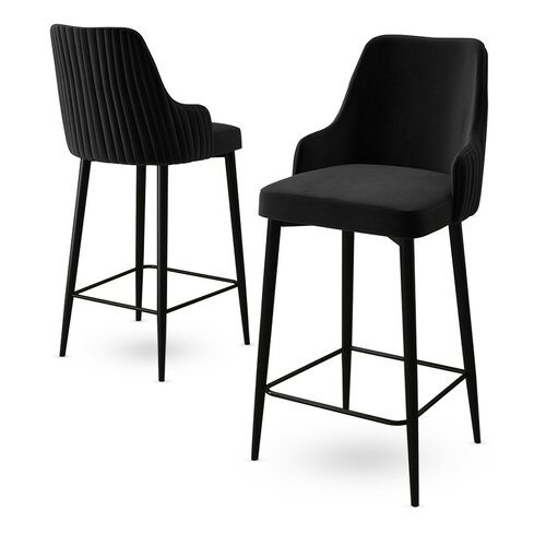 Barstuhl-Set Enox Black and Black, 2 Stück