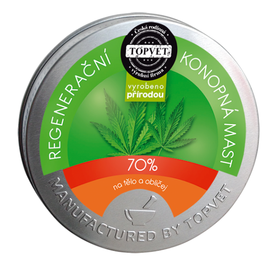 Topvet Konopná regeneračná masť 70 %, 100 ml