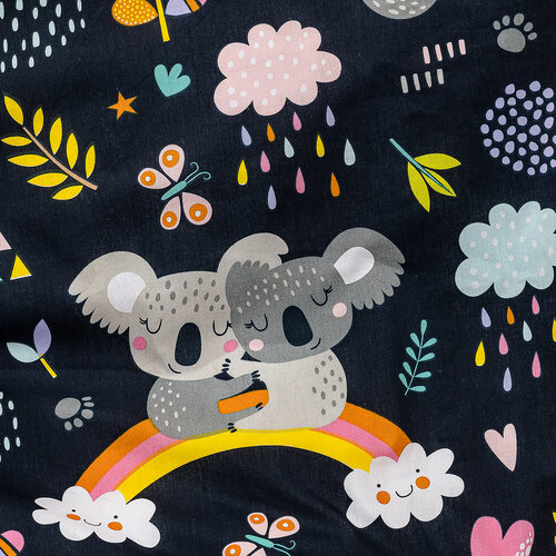 4Home Bawełniana pościel dziecięca do łóżeczka Koala rainbow, 100 x 135 cm, 40 x 60 cm