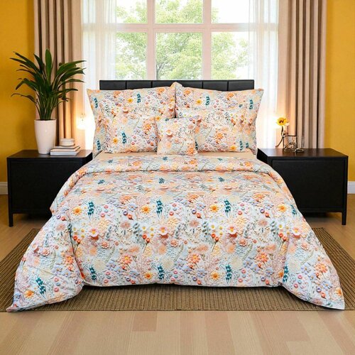 Kvalitex 5D бавовняна постільна білизна Польові квіти, 140 × 200 см, 70 × 90 см
