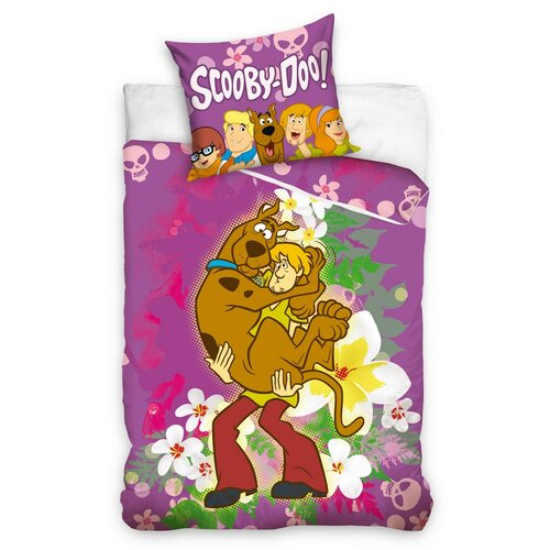 Dětské povlečení Scooby Doo Květiny, 140 x 200 cm, 70 x 80 cm