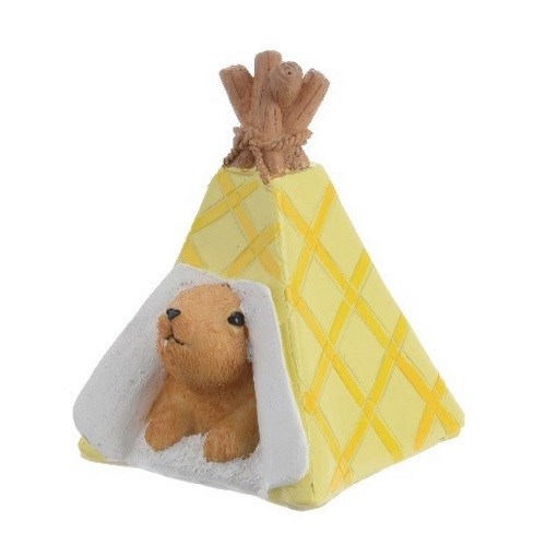 Veľkonočný zajačik Tepee žltá, 9 cm