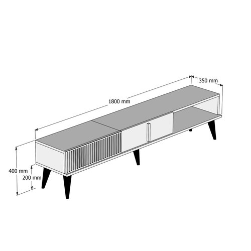 TV-Lowboard Milan White Marble