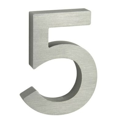 Aluminijska hišna številka 5, 3D brušena površina