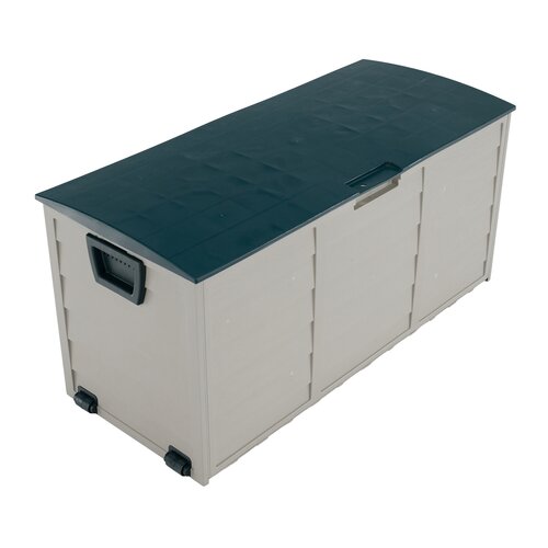 Zahradní úložný box, šedá/zelená, KORTEZ