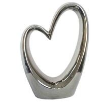 Керамічна срібна прикраса Серце, 17,5 х 24,5 см