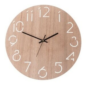 Zegar ścienny Light wood, śr. 40,6 cm, drewno
