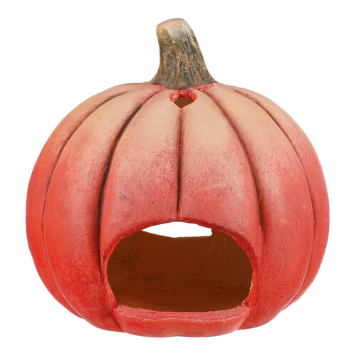 Svečnik izrezana buča oranžna, terakota, pr. 26 cm