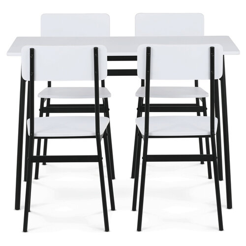 Jídelní set pro 4 osoby CORE White, černá konstrukce
