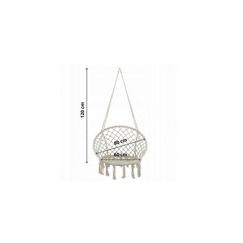 Scaun suspendat de grădină BOHO, 80 x 60 x 120 cm, gri
