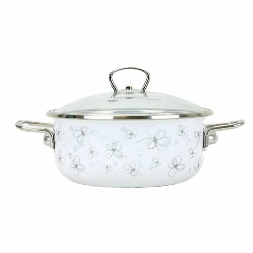 Belis Emailiraja panna Premium, bela, 16 cm, 1,25l