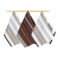 Кухонні рушники Stripe бежево-коричневі, 50 x 70см, набір з 3 шт.