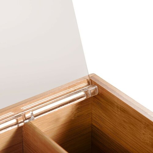 Kesper 58903 Organizer na herbatę bambus, 6 przegródek, 22 x 21 x 9,5 cm