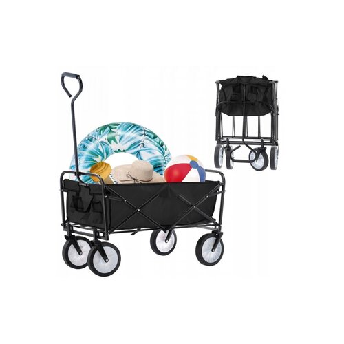 Klappbarer Bollerwagen 116 x 54 x 90 cm, schwarz